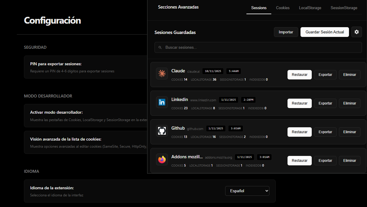 Session Manager Extension