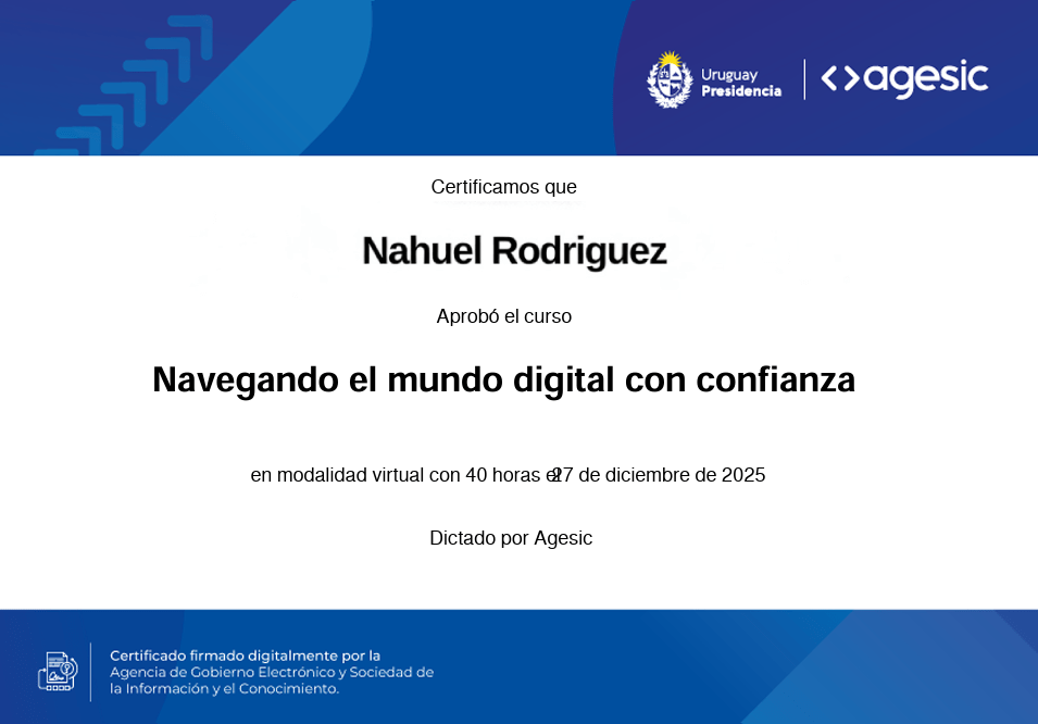 Certificado de AGESIC