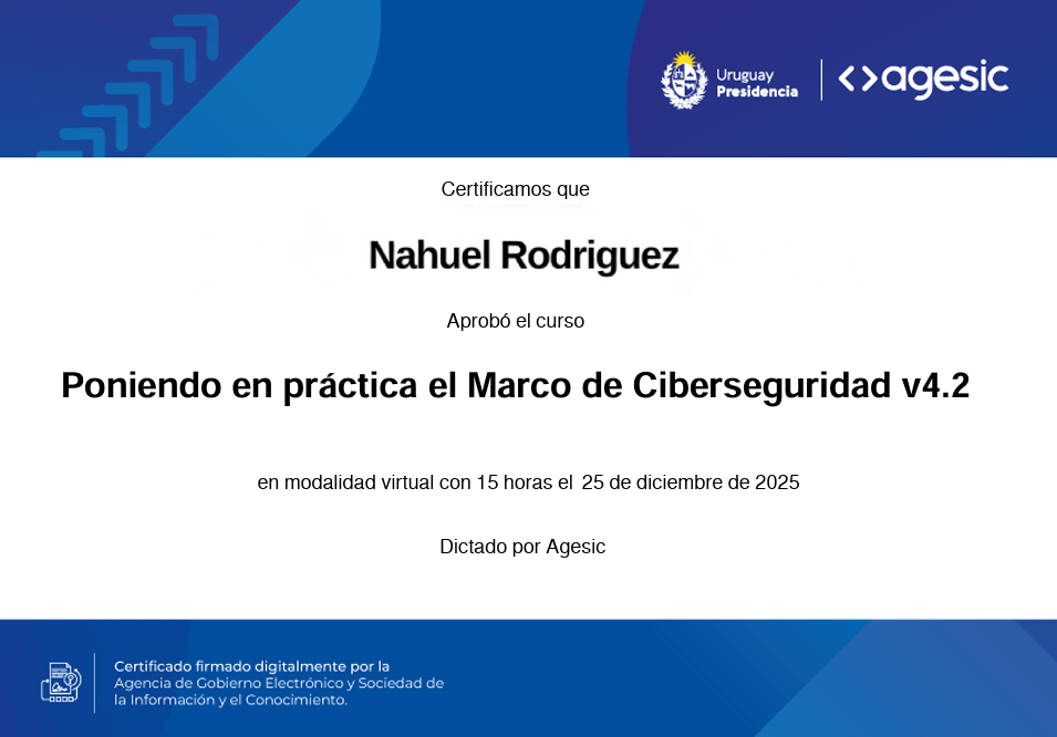 Certificado 3 de AGESIC