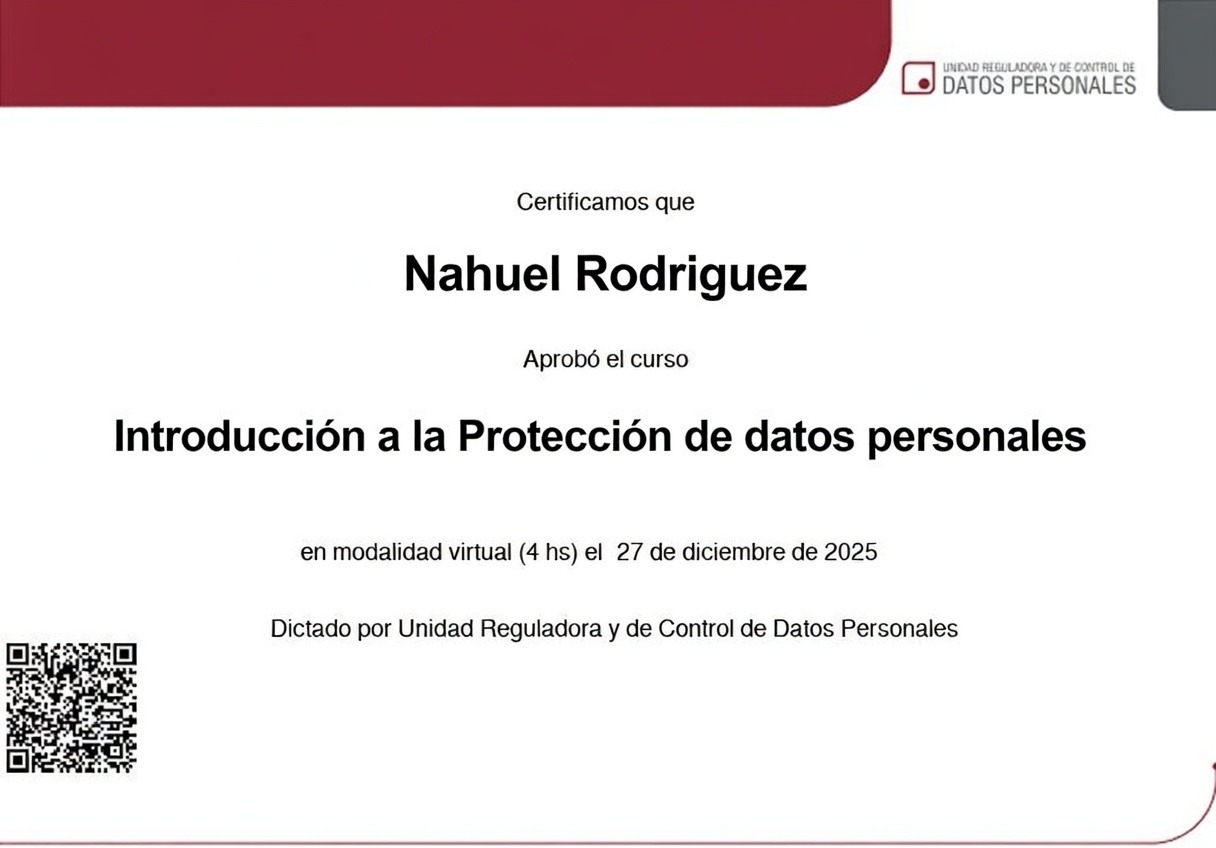 Certificado de URCDP