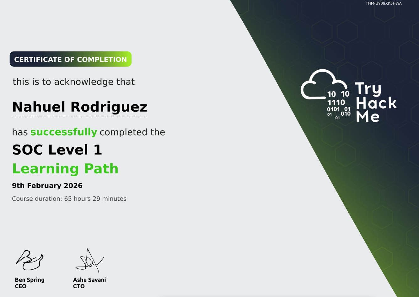 Certificado 3 de TryHackMe
